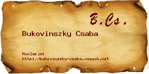 Bukovinszky Csaba névjegykártya