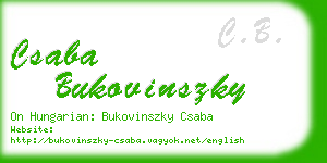 csaba bukovinszky business card